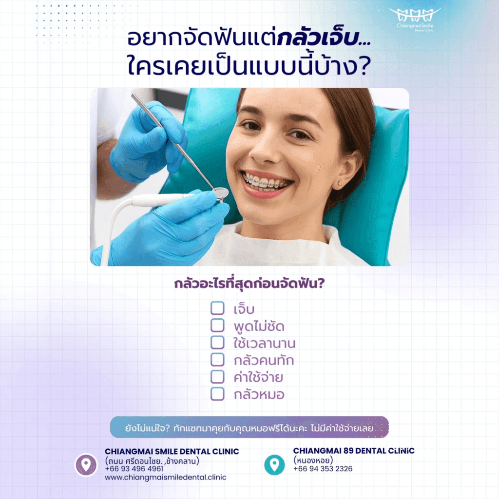อยากจัดฟันแต่กลัวเจ็บ…ใครเคยเป็นแบบนี้บ้าง?